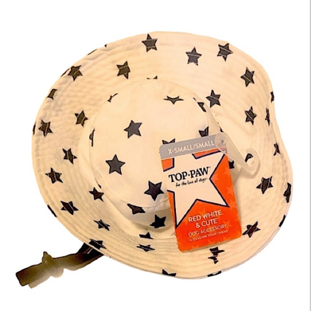 Top Paw White Hat With Blue Stars Size Extra Small/Small New With Tags.